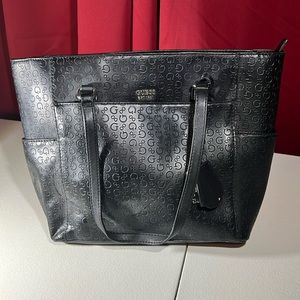 Guess black shoulder bag with tan interior